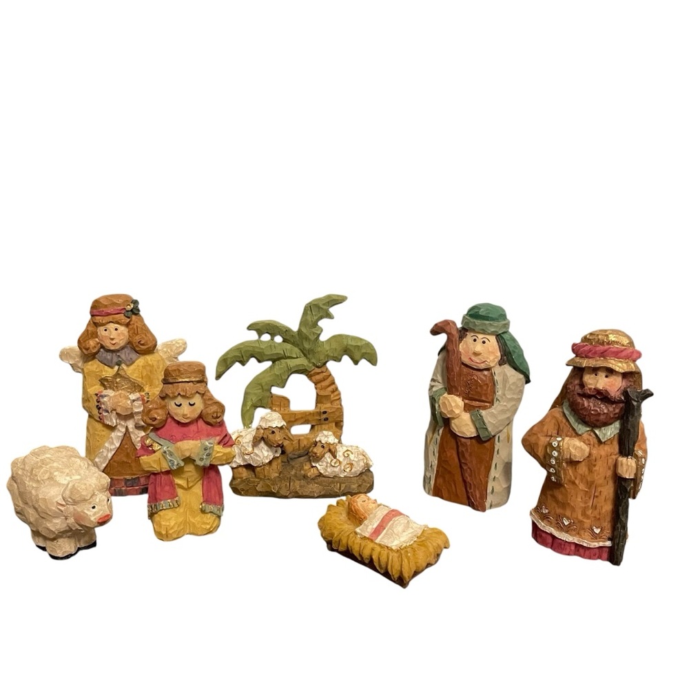 Midwest of Cannon Nativity 7 Piece Figurine Set‎ Hand Painted Christmas Holiday
